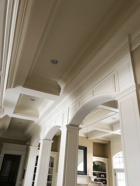 Свежая идея для дизайна: коридор среднего размера в классическом стиле с коричневыми стенами, темным паркетным полом и коричневым полом - отличное фото интерьера