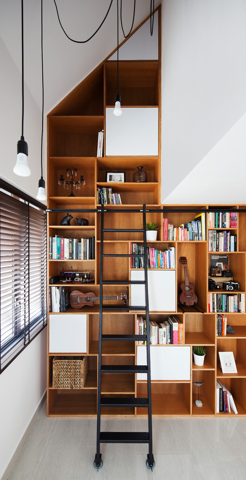 contemporary home library design