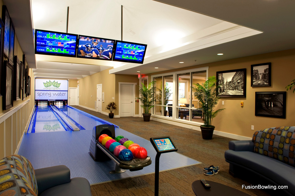 Custom residential bowling alley Contemporary Hall Richmond by Fusion Bowling Houzz