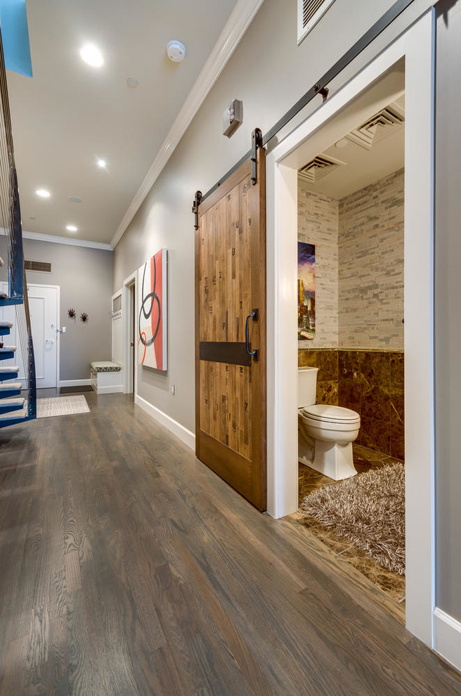Inspiration for a contemporary hallway remodel in Denver