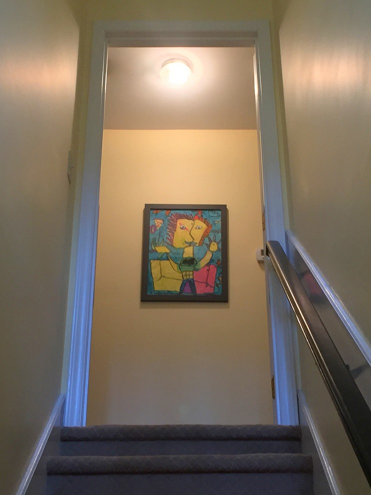 Foto di un ingresso o corridoio boho chic con pareti gialle