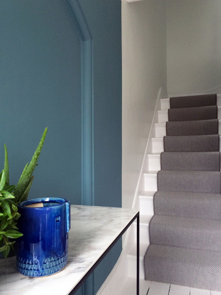 Example of a small trendy staircase design in London
