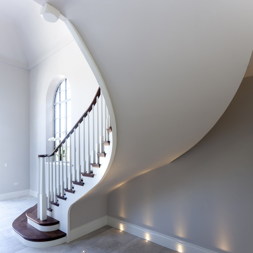 Expansive contemporary staircase in Cheshire.