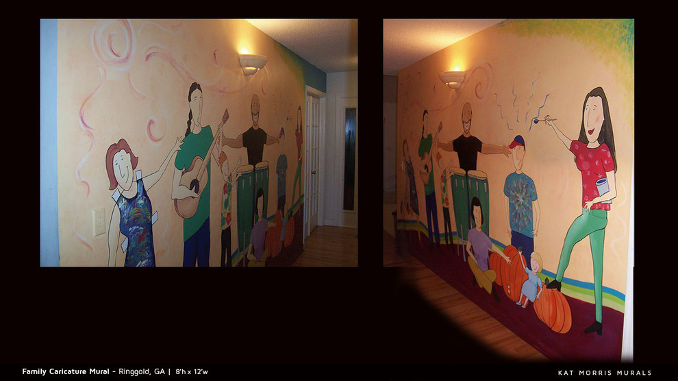Источник вдохновения для домашнего уюта: коридор среднего размера в стиле модернизм с разноцветными стенами