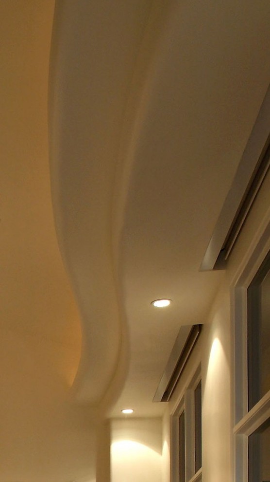 Modelo de recibidores y pasillos de estilo americano con paredes beige