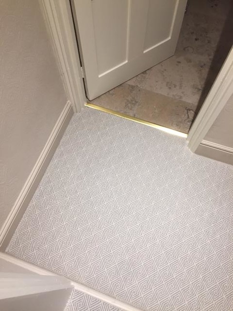 Grey Herringbone Carpet Installation to Stairs and Areas - Contemporary ...