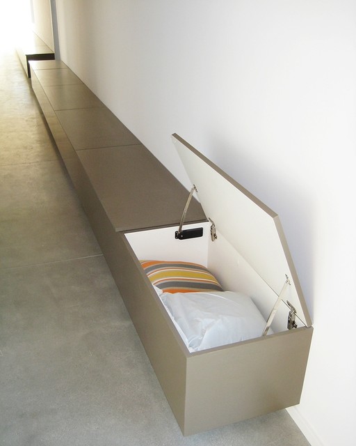 Hallway Bench Seats with Storage - Modern - Hallway & Landing - Los Angeles  - by Cedar Hill Cabinets | Houzz UK