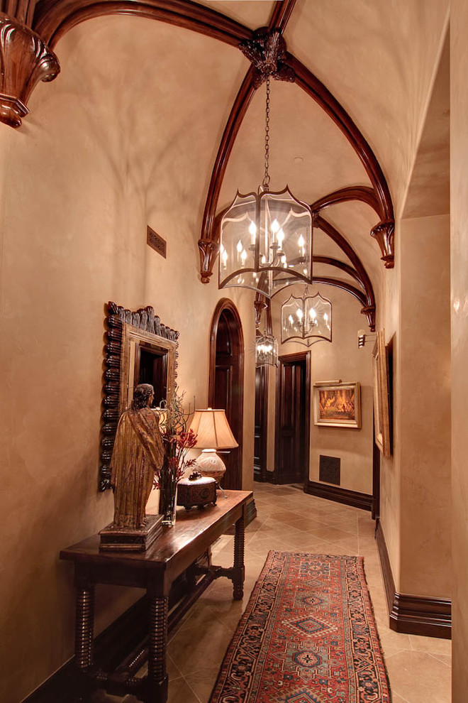 Hallway - traditional hallway idea in Phoenix with beige walls