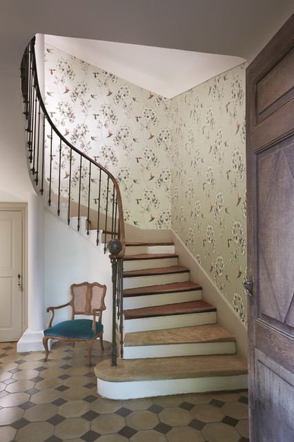 Hallway wallpaper ideas - Contemporary - Staircase - Sussex - by