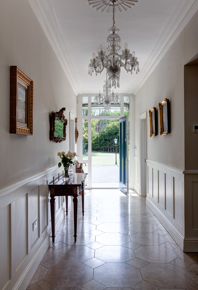 Inspiration for a mid-sized timeless hallway remodel in Dublin