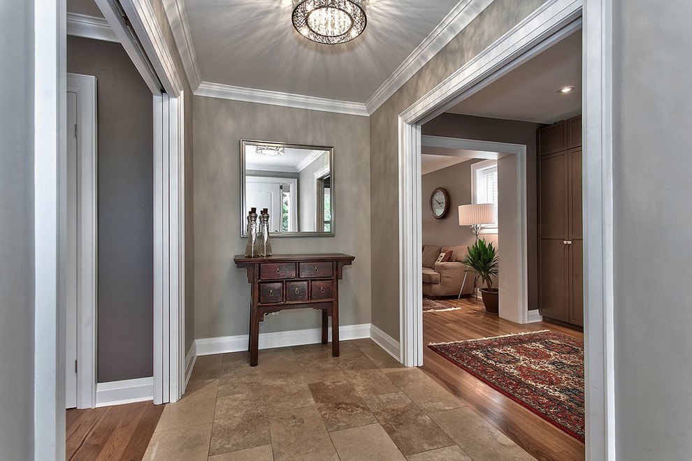 Example of a transitional hallway design in Toronto
