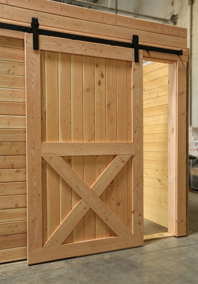 Interior Rustic Barn Door with Crossbuck & Sliding Track Hardware ...