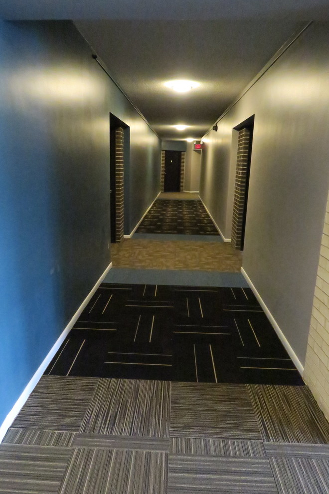 Inspiration for a contemporary hallway remodel in Minneapolis