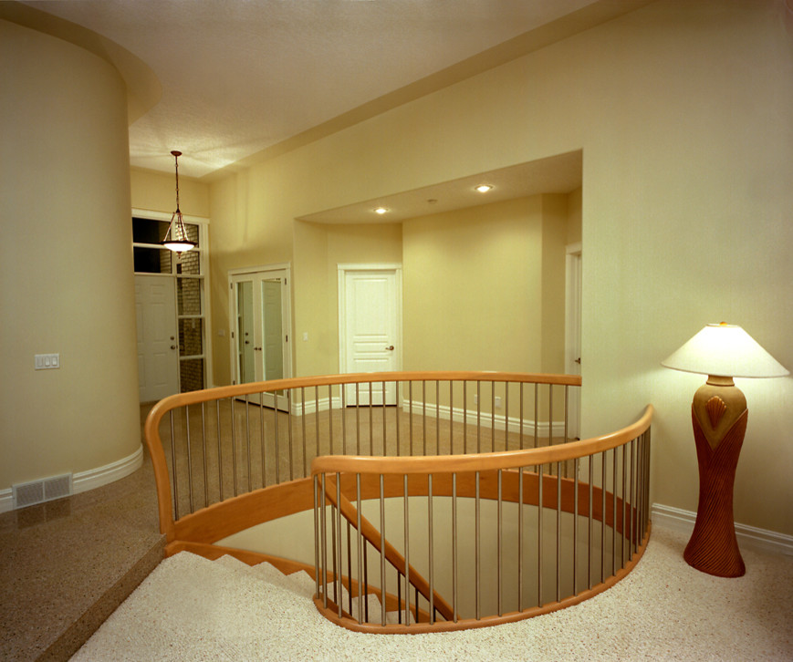 Iron Spindles and Curved Railings Traditional Hall Calgary by