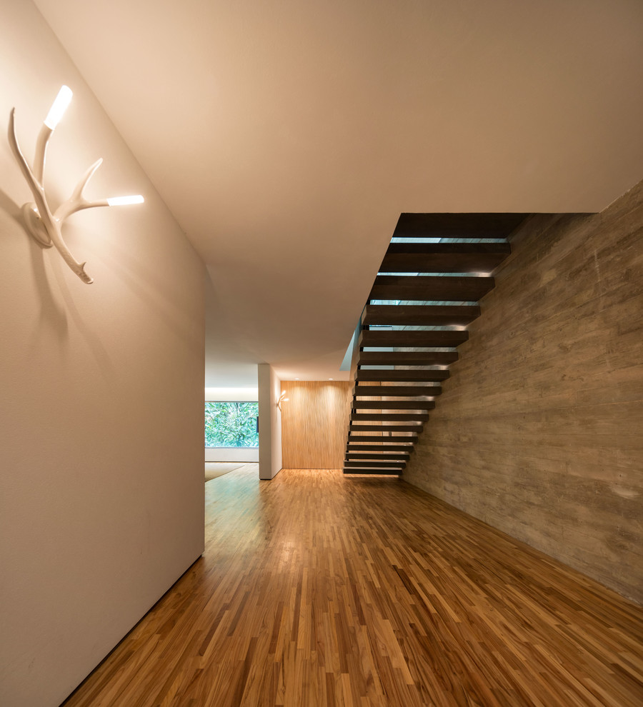 Diseño de recibidores y pasillos minimalistas extra grandes con paredes beige