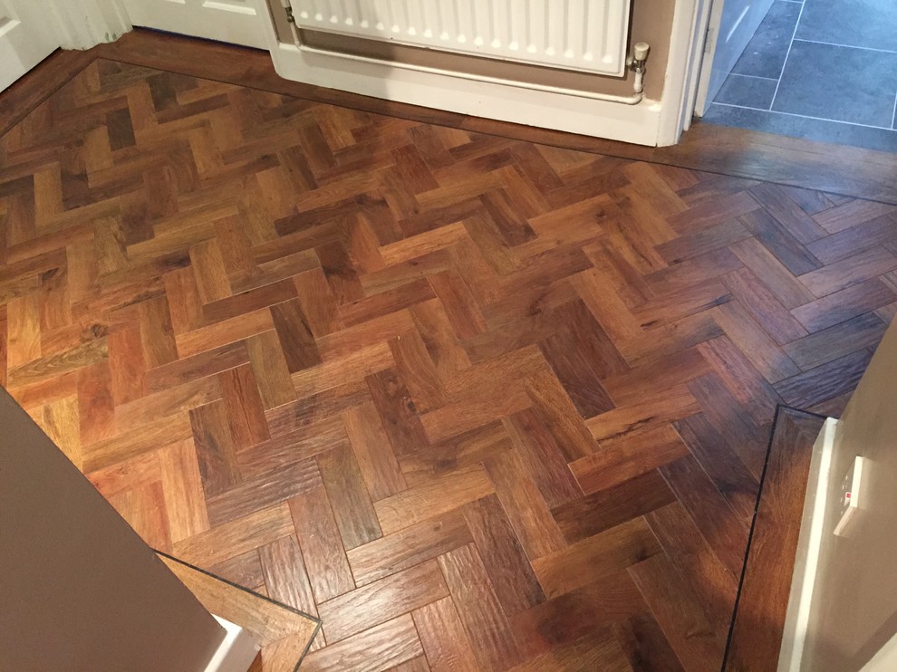 Karndean Herringbone with underfloor heating Rustic Hall Other by Leicester Carpet