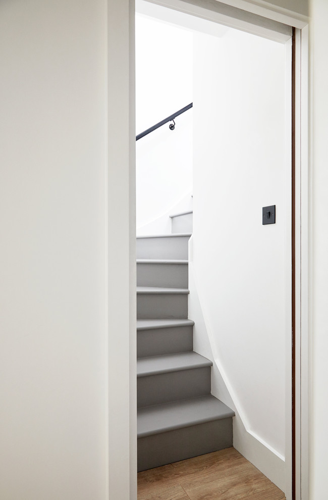 Inspiration for a small contemporary staircase in London.