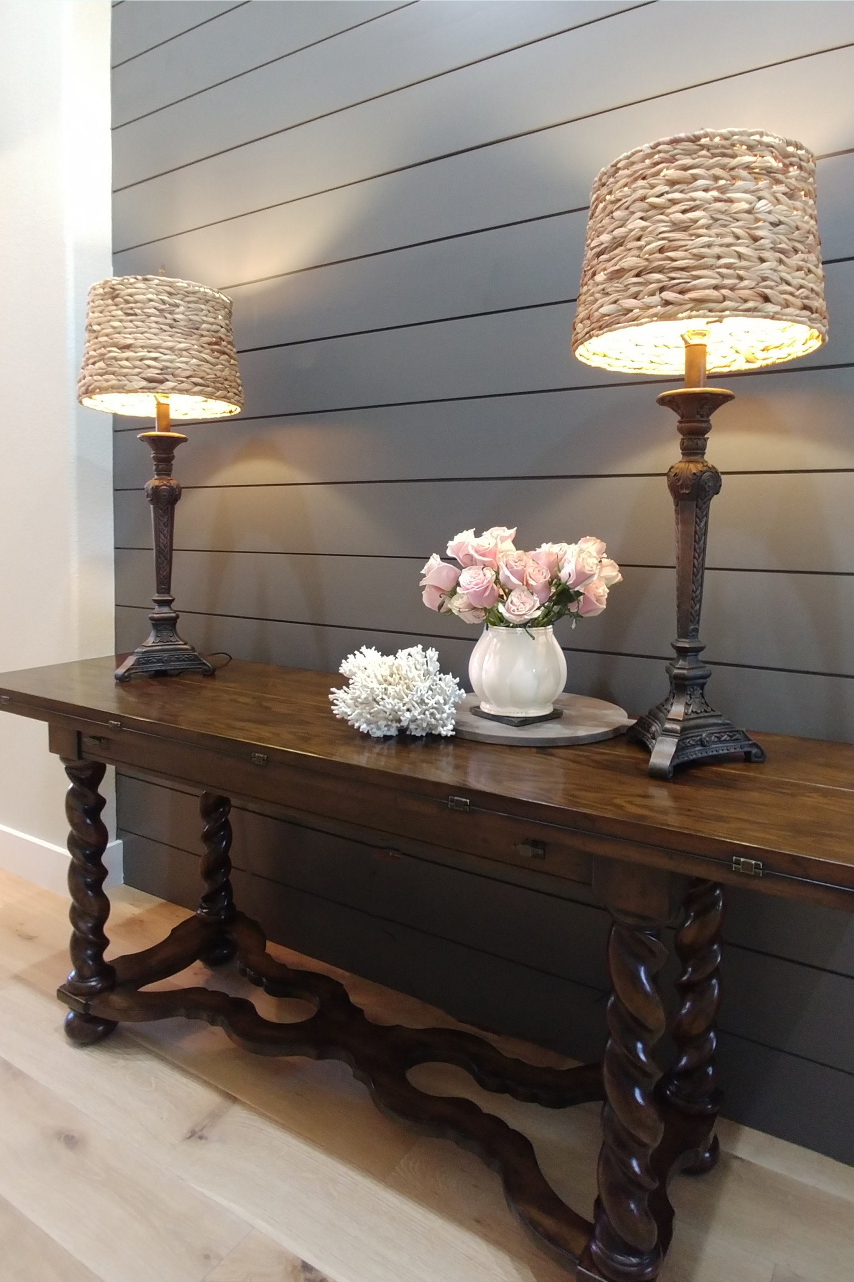 Kitchen Cabinets And Shiplap Walls In Kendall Charcoal Farmhouse Hall Austin By Paper Moon Painting Houzz