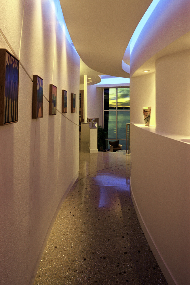 他の地域にあるコンテンポラリースタイルのおしゃれな廊下の写真