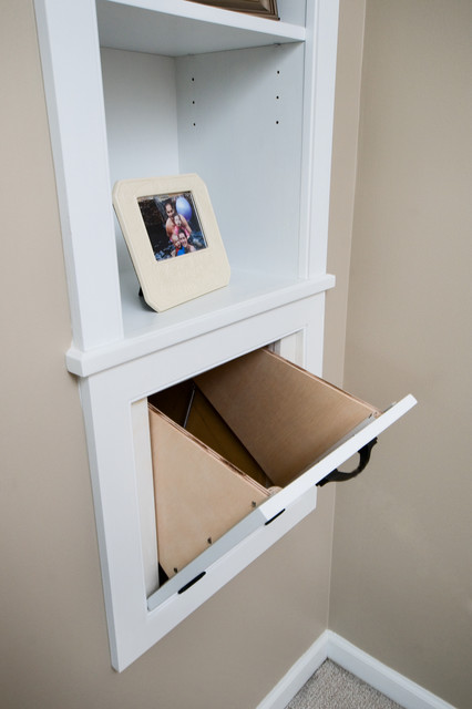 Laundry chute in upstairs hallway - Transitional - Hall