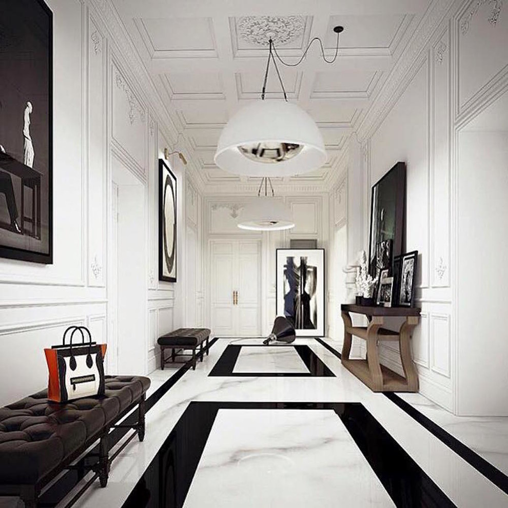 Marble Hall, Paneled Walls Victorian Hall Miami by Stone