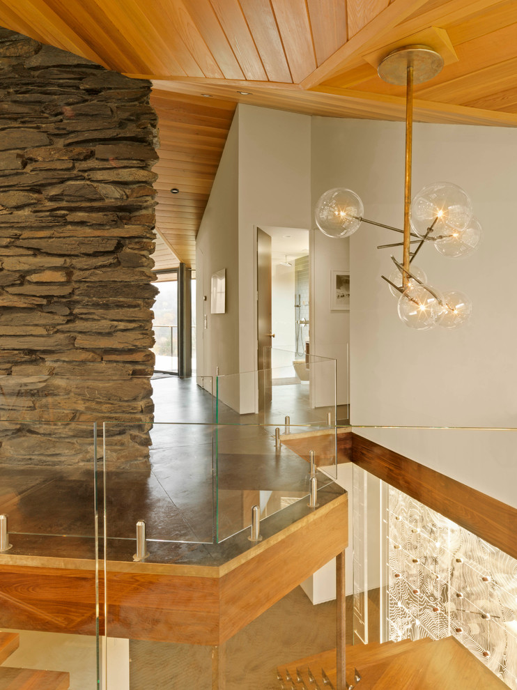 Inspiration for a contemporary hallway remodel in Burlington