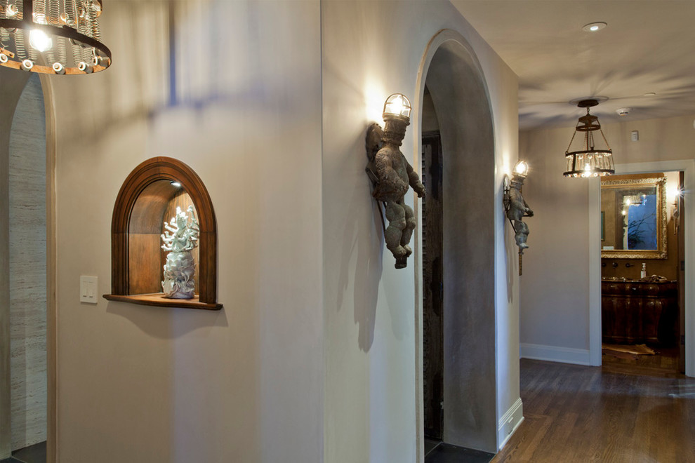 Example of an eclectic hallway design in San Francisco
