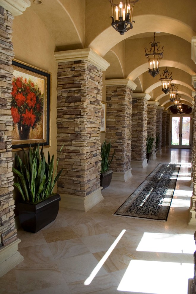 Example of a tuscan hallway design in Las Vegas