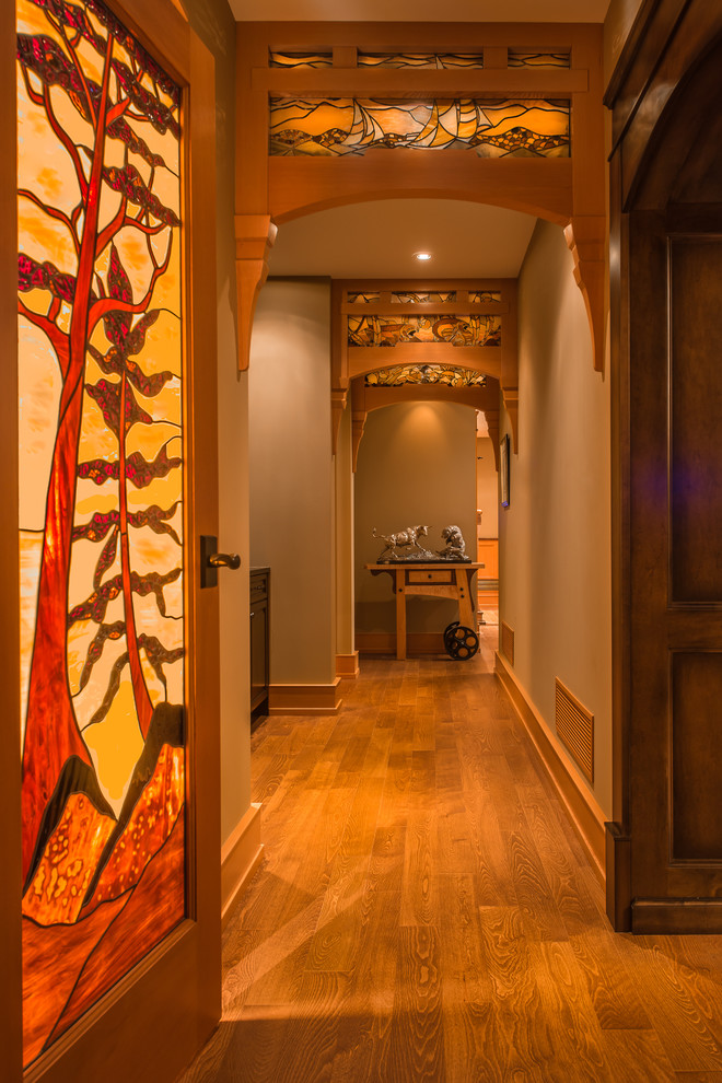 Example of an arts and crafts hallway design in Vancouver