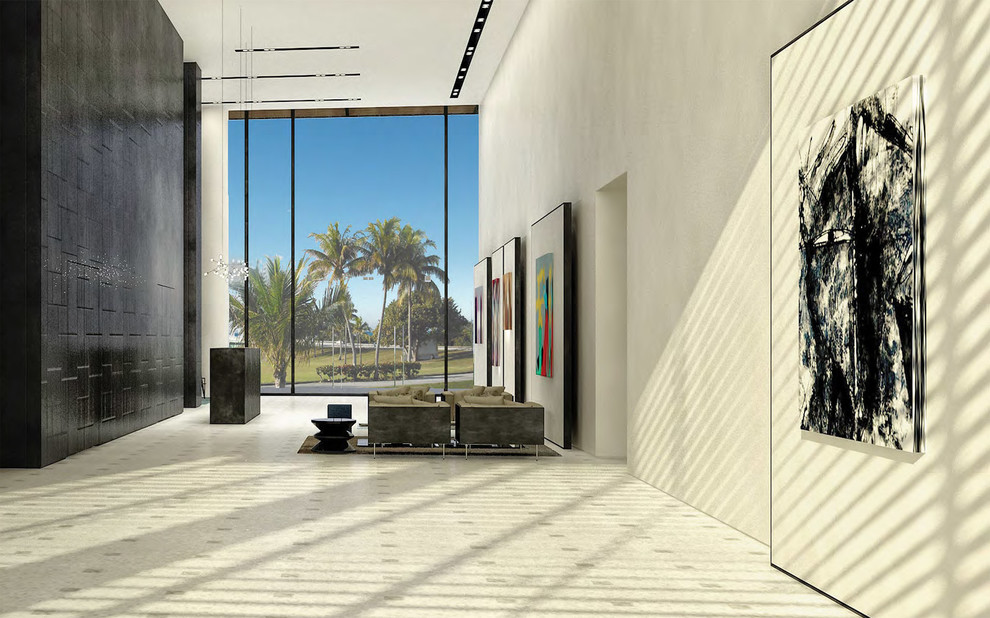 Inspiration for a huge modern hallway remodel in Miami