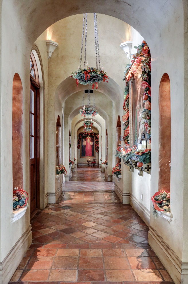 Inspiration for a mediterranean hallway remodel in Phoenix
