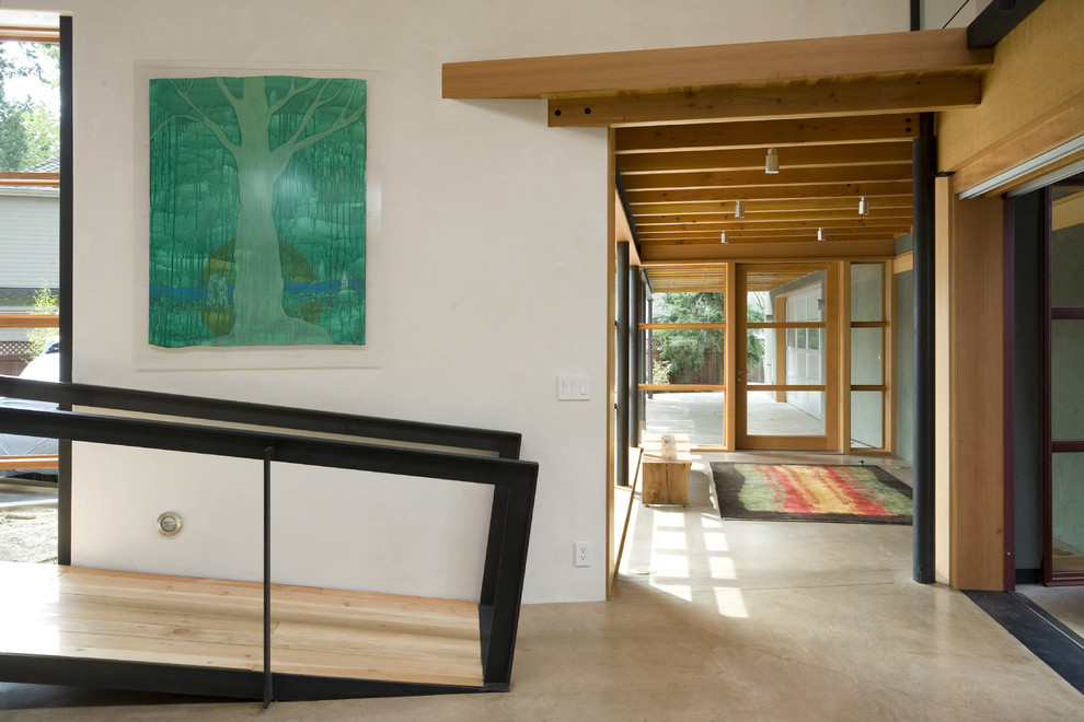 Hallway - contemporary concrete floor hallway idea in Seattle