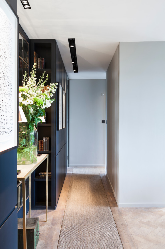 Inspiration for a contemporary hallway remodel in London