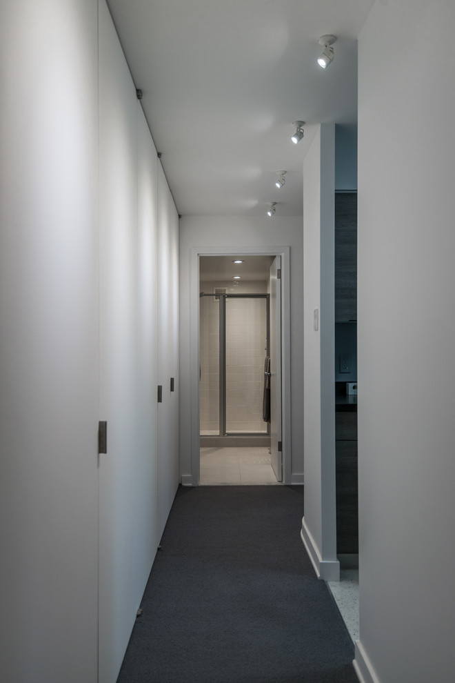Hallway - small modern hallway idea in Philadelphia