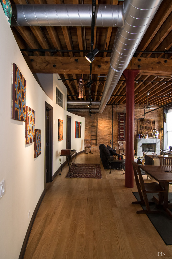 Printers Row Loft Interior Renovation Eclectic Hall Chicago by
