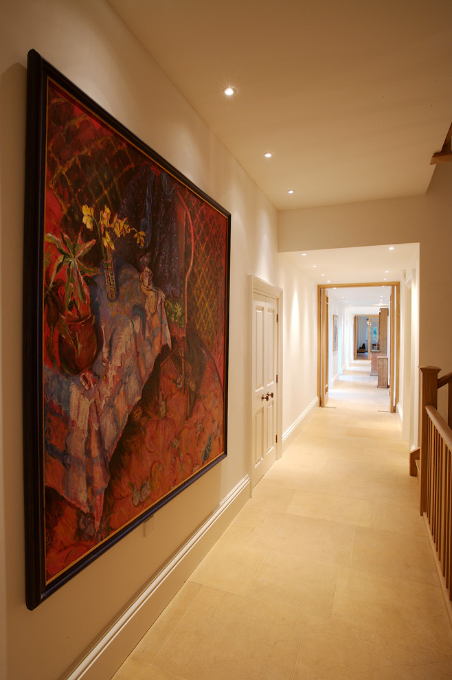 Inspiration for a modern limestone floor hallway remodel in Wiltshire