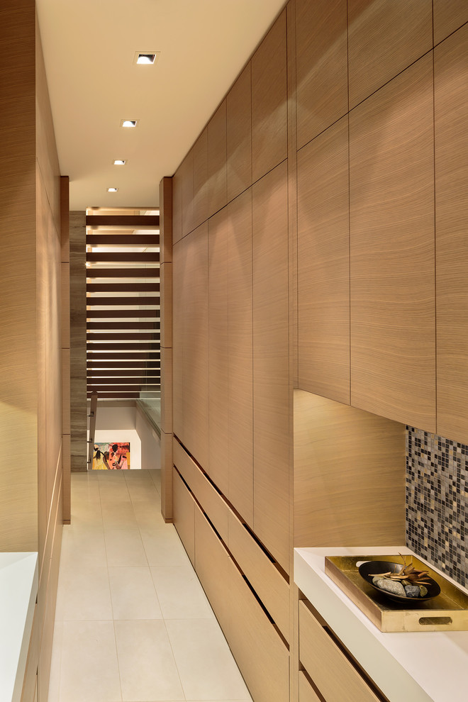 Inspiration for a contemporary hallway remodel in Vancouver