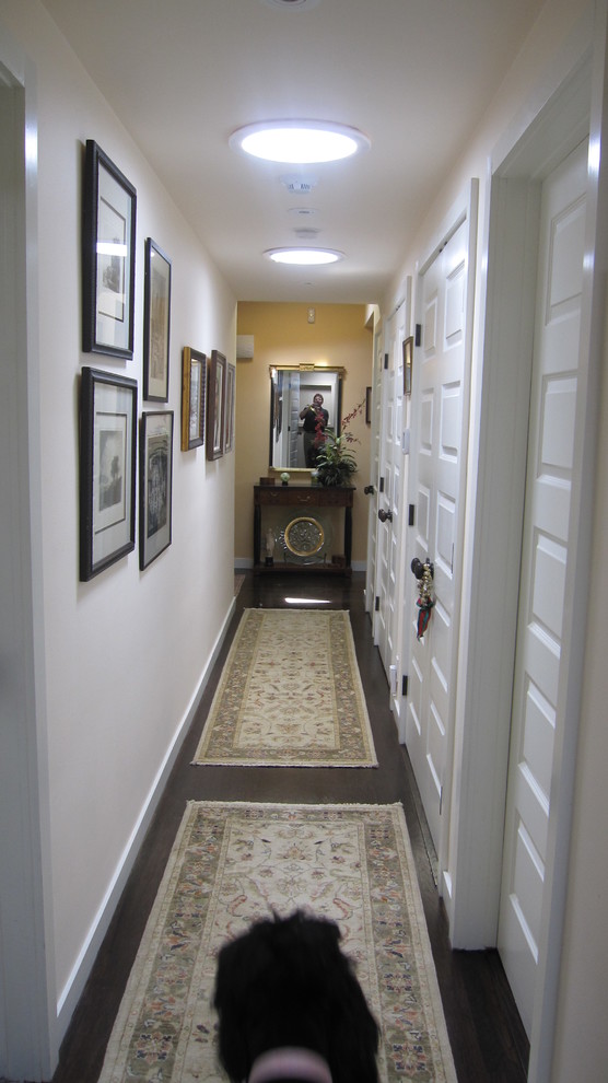 Идея дизайна: узкий коридор в современном стиле