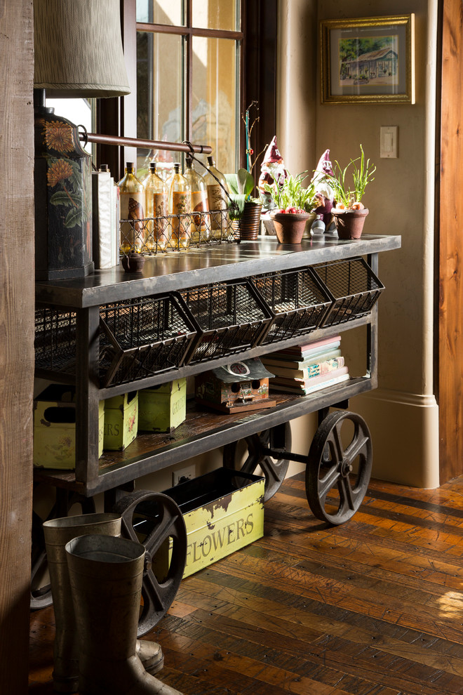 Inspiration for a rustic hallway remodel in Houston