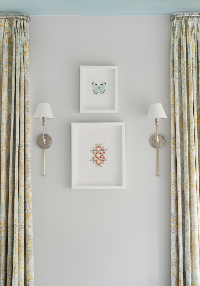 Transitional hallway photo in Other with white walls