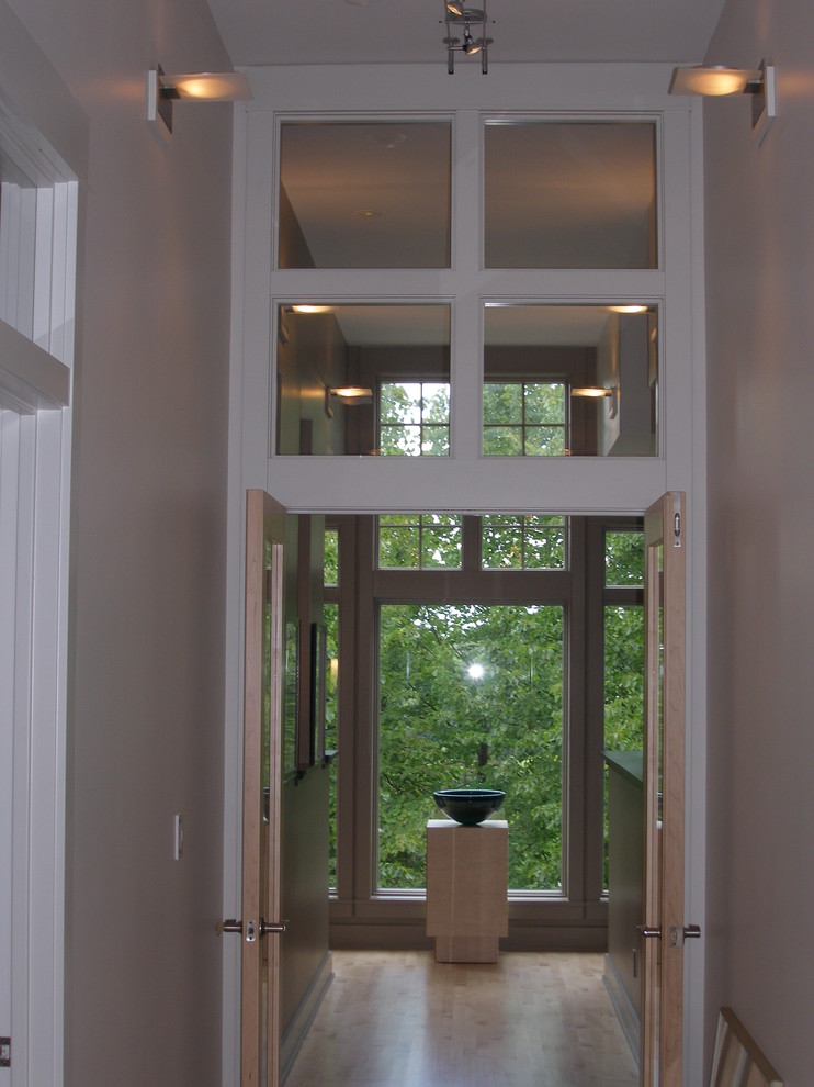 Inspiration for a contemporary hallway remodel in Milwaukee
