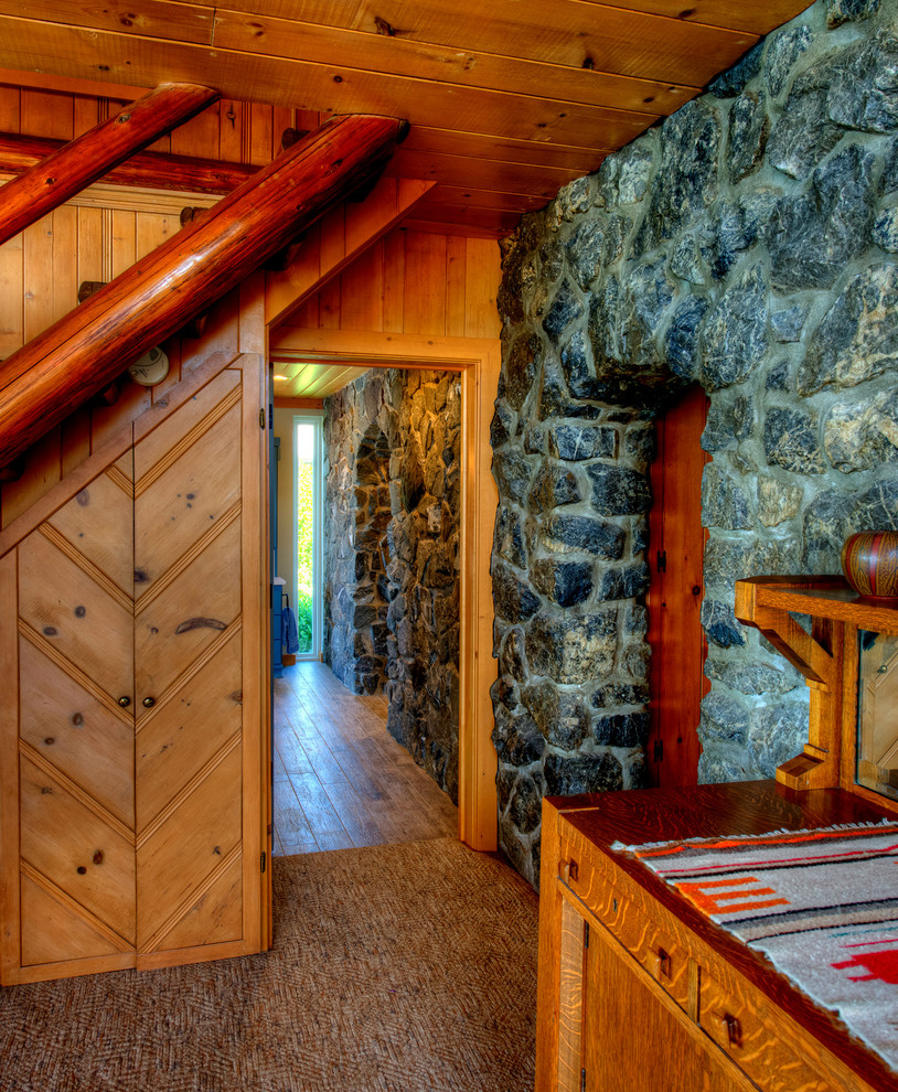 Utsalady Bay Log Cabin Addition, Camano Island WA Rustic Hall