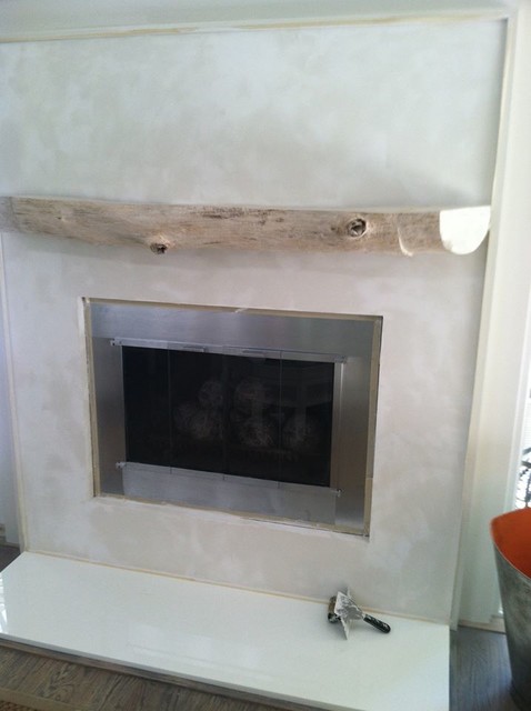 White Venetian Plaster Fireplace, 2014 - Modern - Hall - Other