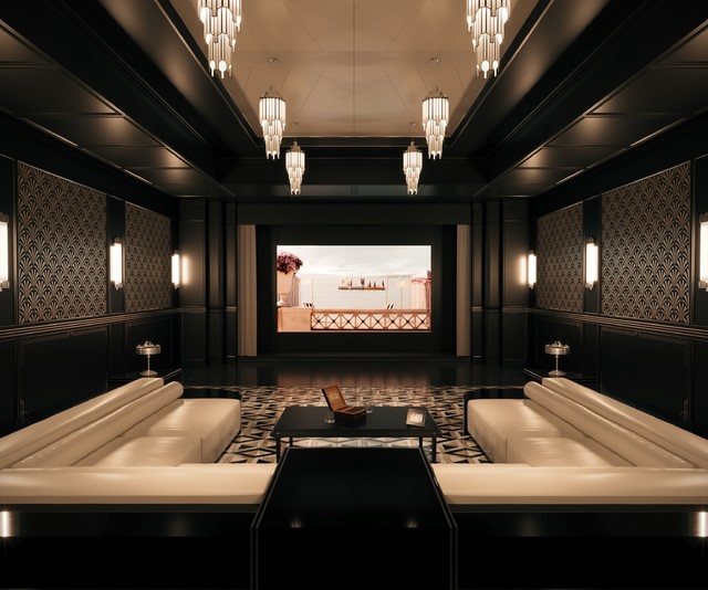 Art Déco Heimkino - Transitional - Home Cinema - Munich - by beyond ...