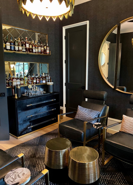 Art Deco New Home - Complete Interior - Modern - Home Bar - Charlotte - by  Savvy Spaces Design LLC