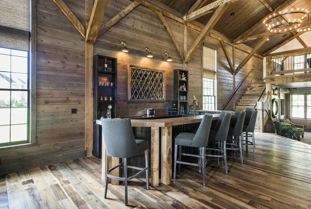Design ideas for a large country home bar in Louisville.