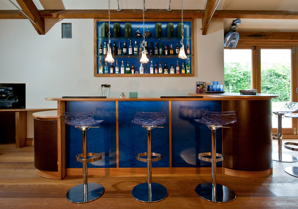 Design ideas for a contemporary home bar in Dorset.