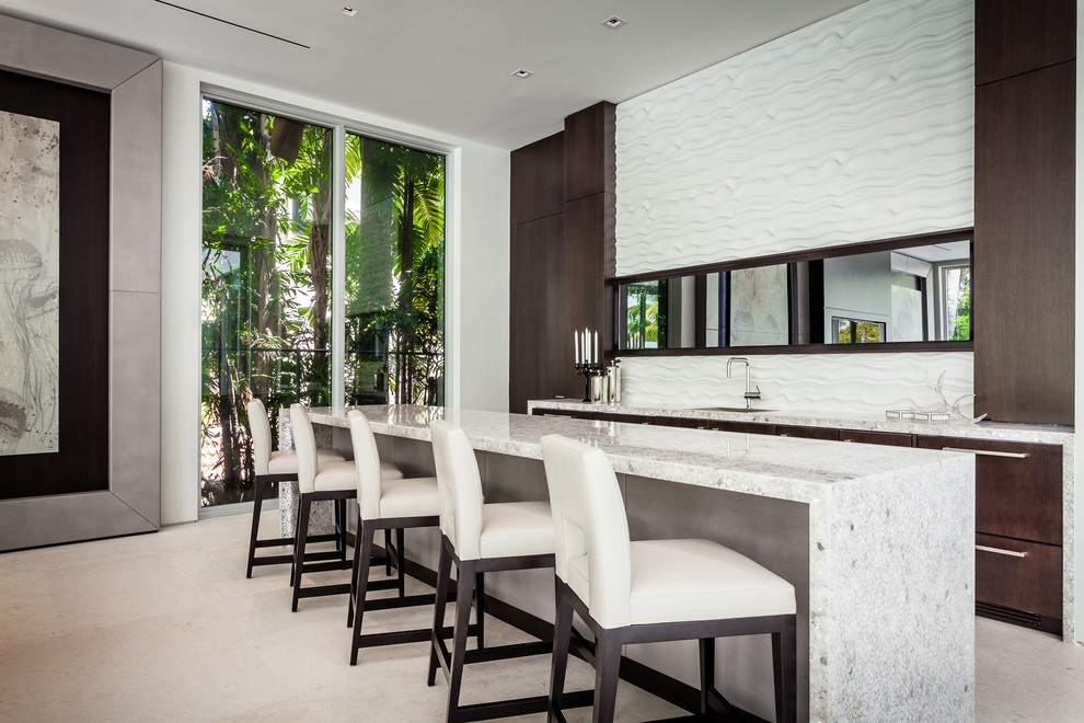 Modern home bar in Miami.