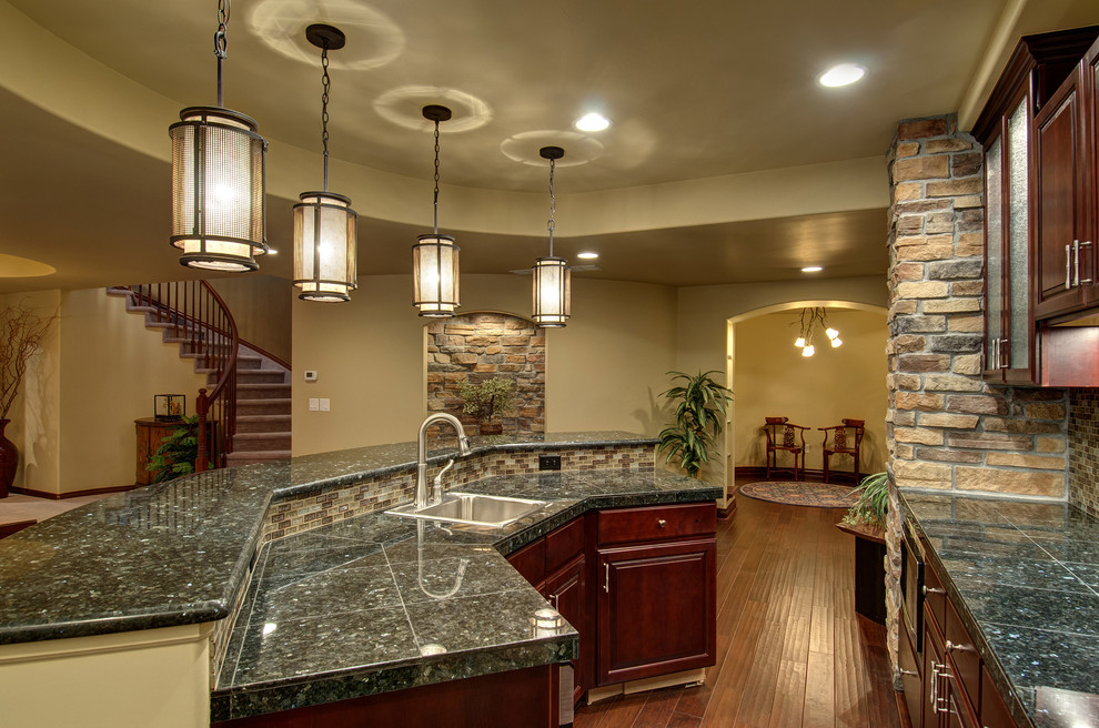 Basement Bar Countertop Traditional Home Bar Denver by FBC