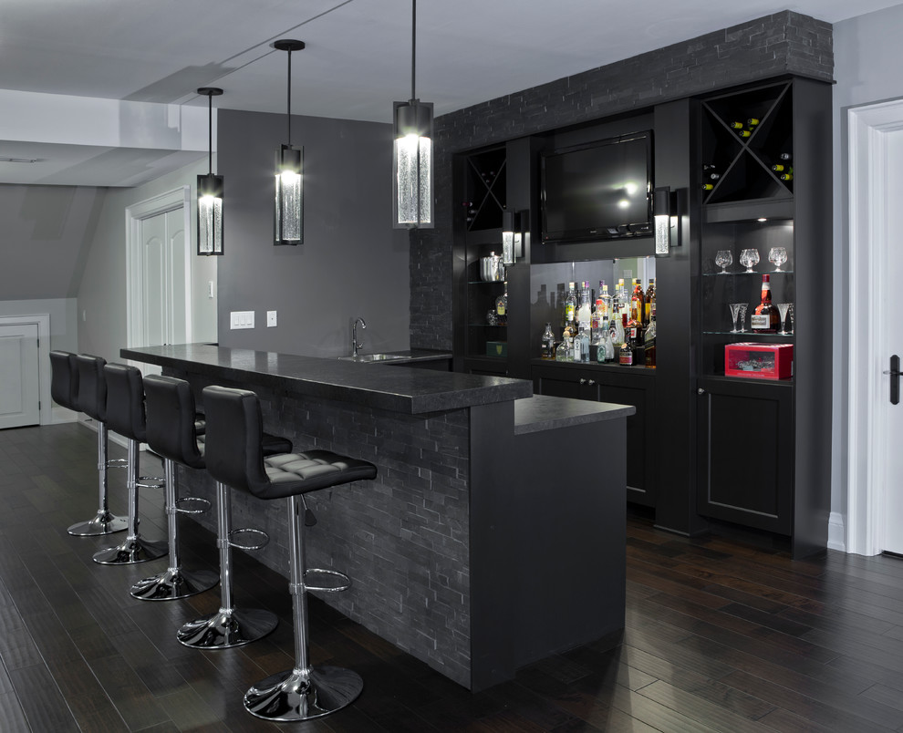 Basement Bar - Transitional - Home Bar - Toronto - by Nuteck Homes Ltd ...